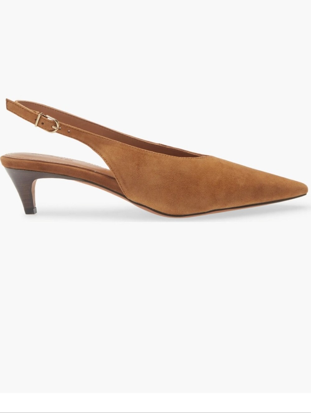 NWOT Madewell Emilie Pointed Toe Slingback Pump Tan Suede $178 Sz 8.5 - Picture 5 of 11